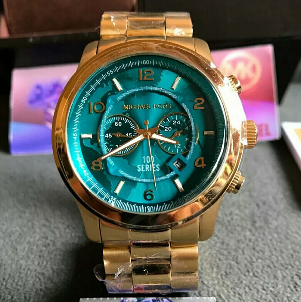 Michael Kors Gold and Teal Watch